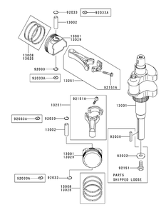 Fh680v-Hs07 Piston And Crankshaft Diagram and Parts List for ENFORCER54 53AI3AGT750-23HP Cub Cadet Lawn Tractor